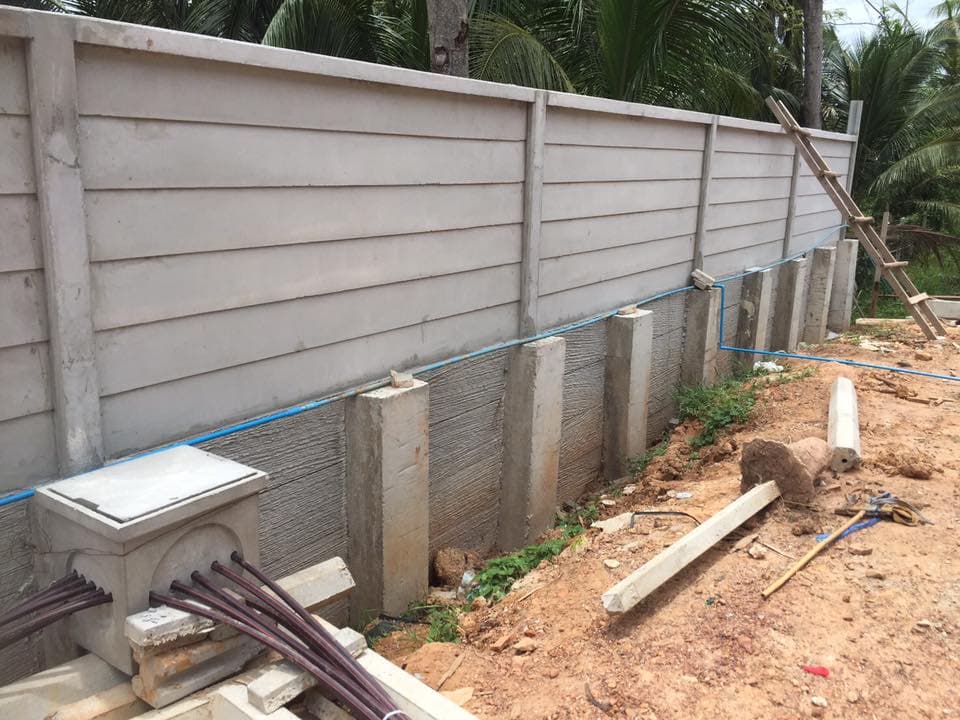 รั้ว + กำแพงกันดิน